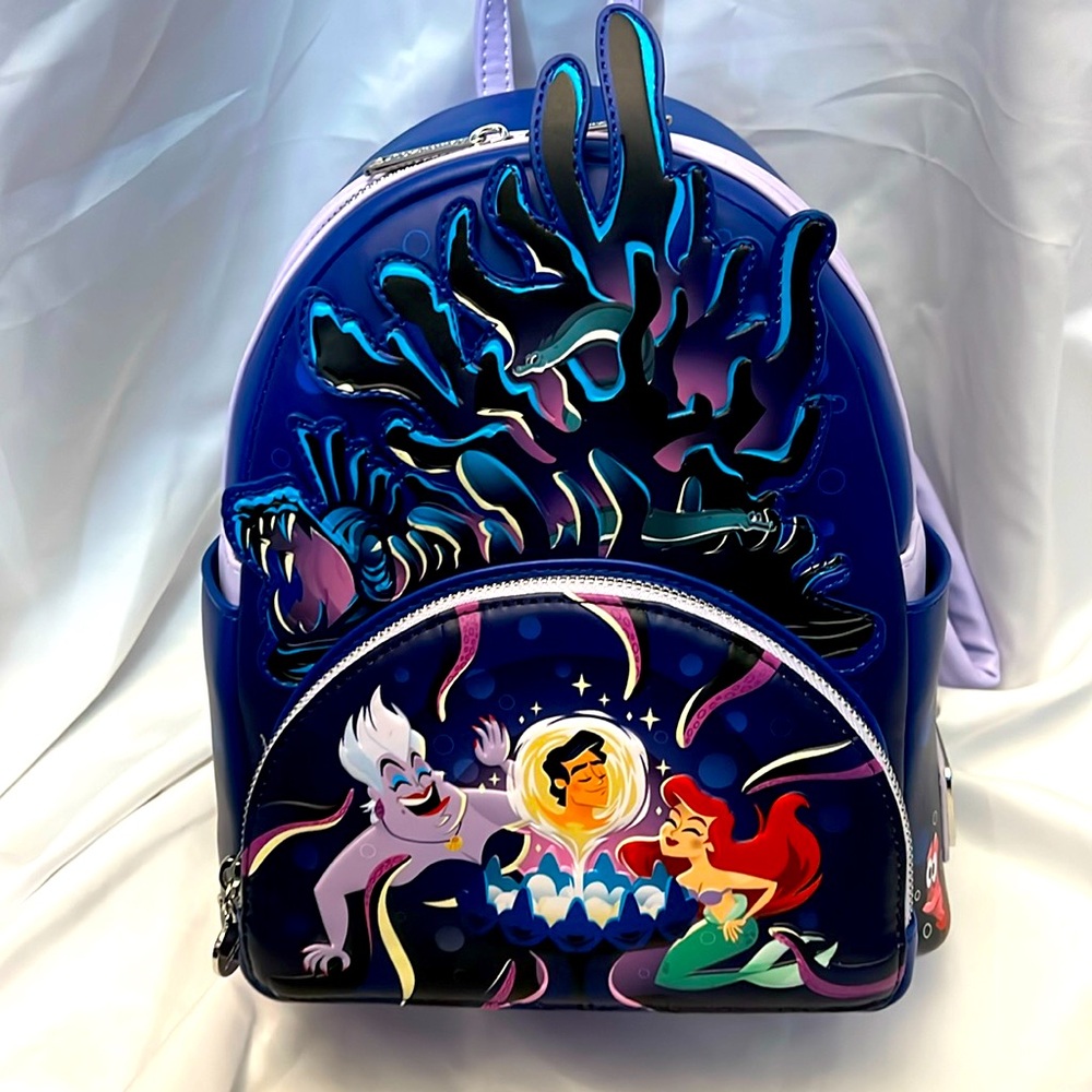 Loungefly Disney Princess Little Mermaid Glow In The Dark Backpack NWT